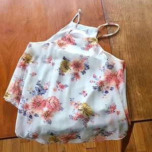 Sz sm Flowy chiffon halter Top